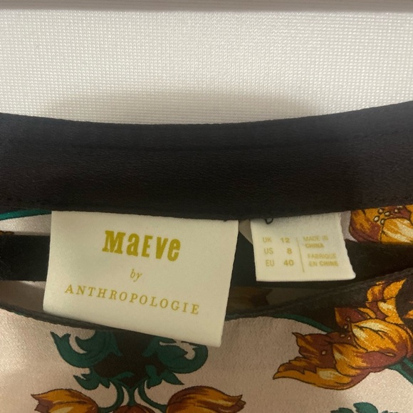 Anthropologie Maeve Florence 100% silk floral blouse size 8 LIKE NEW - Picture 7 of 9